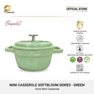 Cuisineur Die-Cast Mini Casserole 16cm Ceramic Coating Non-Stick Pot - Green