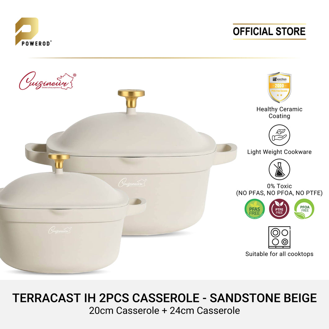 Cuisineur Terra-Cast Die-Cast Cookware Set of 2pcs size - 20cm + 24cm