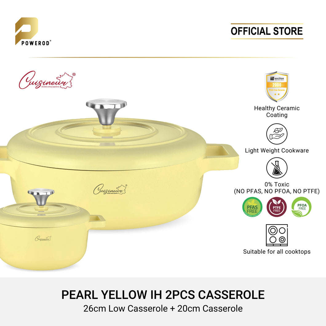 Cuisineur Pearl Yellow IH 2pcs Cookware set
