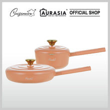 Load image into Gallery viewer, (NEW) Cuisineur Peach IH 2pcs Die-Cast Pan set (Ceramic Non-stick coating)
