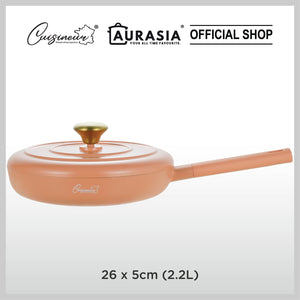 (NEW) Cuisineur Peach IH 2pcs Die-Cast Pan set (Ceramic Non-stick coating)