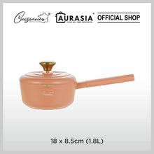 Load image into Gallery viewer, (NEW) Cuisineur Peach IH 2pcs Die-Cast Pan set (Ceramic Non-stick coating)
