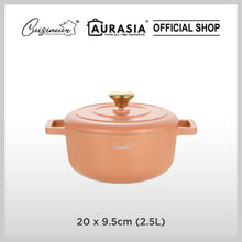 Load image into Gallery viewer, (NEW) Cuisineur Peach IH 2pcs Die-Cast Casserole set (Ceramic Non-stick coating)
