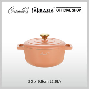 (NEW) Cuisineur Peach IH 2pcs Die-Cast Casserole set (Ceramic Non-stick coating)