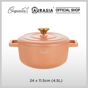 (NEW) Cuisineur Peach IH 2pcs Die-Cast Casserole set (Ceramic Non-stick coating)