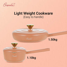 Load image into Gallery viewer, (NEW) Cuisineur Peach IH 2pcs Die-Cast Pan set (Ceramic Non-stick coating)
