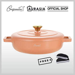 (NEW) Cuisineur Peach IH 30cm Die-Cast Casserole set (Ceramic Non-stick coating)