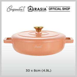 (NEW) Cuisineur Peach IH 30cm Die-Cast Casserole set (Ceramic Non-stick coating)