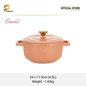(NEW) Cuisineur Peach IH 2pcs Die-Cast Casserole set (Ceramic Non-stick coating)