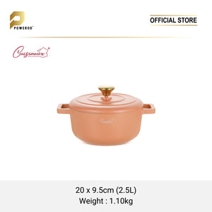 (NEW) Cuisineur Peach IH 2pcs Die-Cast Casserole set (Ceramic Non-stick coating)