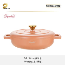 Load image into Gallery viewer, (NEW) Cuisineur Peach IH 30cm Die-Cast Casserole set (Ceramic Non-stick coating)
