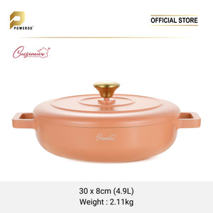 (NEW) Cuisineur Peach IH 30cm Die-Cast Casserole set (Ceramic Non-stick coating)