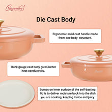 Load image into Gallery viewer, (NEW) Cuisineur Peach IH 30cm Die-Cast Casserole set (Ceramic Non-stick coating)
