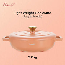 Load image into Gallery viewer, (NEW) Cuisineur Peach IH 30cm Die-Cast Casserole set (Ceramic Non-stick coating)
