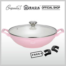 Load image into Gallery viewer, (NEW) Cuisineur Pearl Pink IH Die Cast 32cm wok
