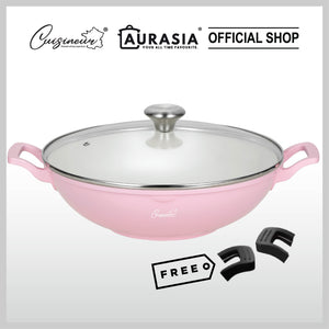 (NEW) Cuisineur Pearl Pink IH Die Cast 32cm wok