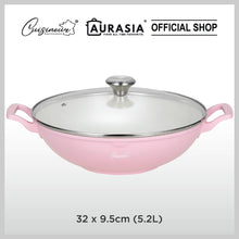 Load image into Gallery viewer, (NEW) Cuisineur Pearl Pink IH Die Cast 32cm wok
