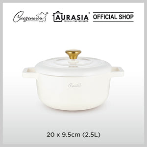 Cuisineur Pearl White IH 20cm Die Cast Casserole (Ceramic non-stick coating)