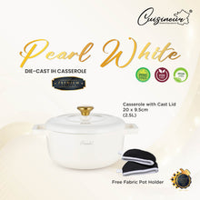 Load image into Gallery viewer, Cuisineur Pearl White IH 20cm Die Cast Casserole (Ceramic non-stick coating)
