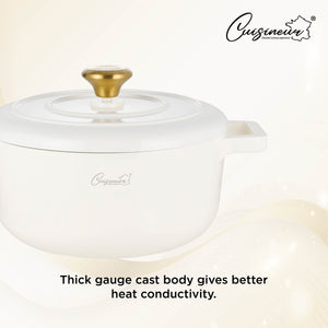 Cuisineur Pearl White IH 20cm Die Cast Casserole (Ceramic non-stick coating)