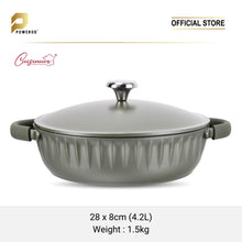 Load image into Gallery viewer, Cuisineur Pine Green IH 2pcs Die-Cast Casserole set (28cm Low Casserole + 20cm Casserole) SET PERIUK
