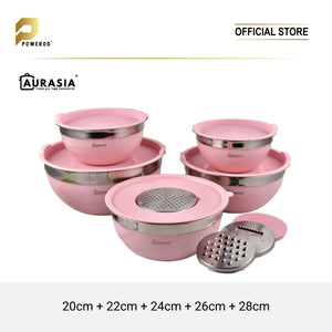 (SABAH ONLY) Aurasia 5pcs Classy Mixing Bowl set (PINK)