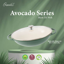 Load image into Gallery viewer, (NEW) Cuisineur Avocado IH 36cm Die-Cast Wok (Ceramic Non-stick coating)
