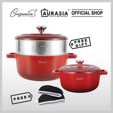 Load image into Gallery viewer, (2024-NEW) Cuisineur Red Sunstone IH Die-cast 2pcs cookware set (LIMITED EDITION)
