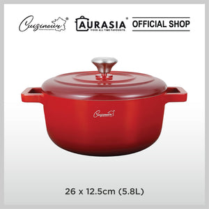(2024-NEW) Cuisineur Red Sunstone IH Die-cast 2pcs cookware set (LIMITED EDITION)