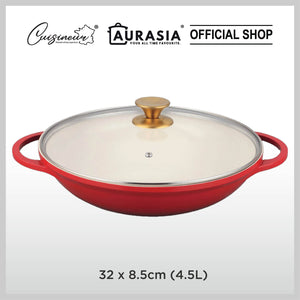 (NEW) 2024 Cuisineur Red Sunstone IH Die Cast 32cm wok