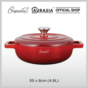 Cuisineur Red Sunstone IH Die-cast 2pcs Low Casserole SET