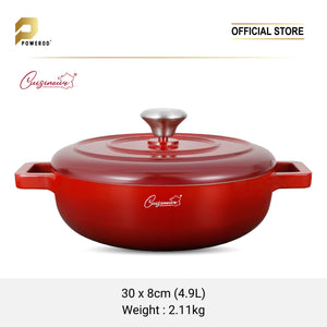 Cuisineur Red Sunstone IH Die-cast 2pcs Low Casserole SET
