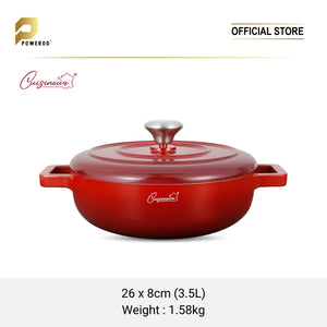 Cuisineur Red Sunstone IH Die-cast 2pcs Low Casserole SET