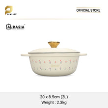Load image into Gallery viewer, Aurasia Enamelled Cast Iron 20cm Casserole / Pot - Sweet Bloom (Cream)
