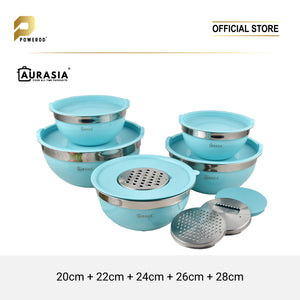 (SABAH ONLY) Aurasia 5pcs Classy Mixing Bowl set (TIFFANY BLUE)