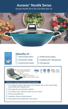 Load image into Gallery viewer, (SALES) Aurasia Nordik 36cm Die-Cast Wok with Glass Lid
