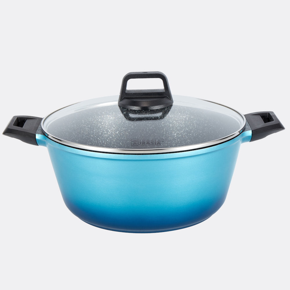 (SALES) Aurasia Nordik 28cm Die-Cast High Casserole with Glass lid